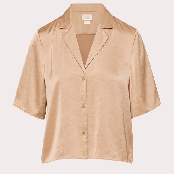 🚨CLEARANCE! HP!⭐️ NWT Aritzia Wilfred BESO Top in Gold/Light Birch - XXS - Picture 2 of 6